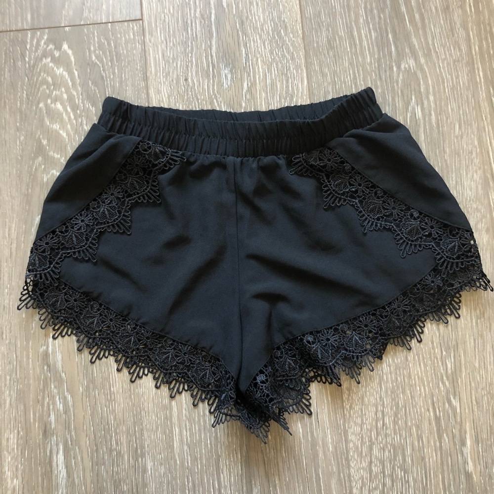 High Waist lace short shorts black Iris brand